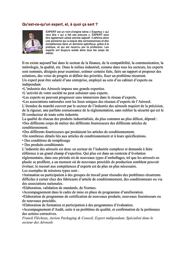 News letter FR Activités du Comité Français des Aérosols